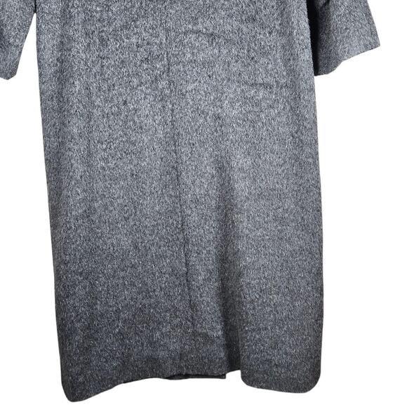 Henig Furs Wool Mohair Long Coat Gray Brushed Button Front Overcoat Womens 10 - Picture 9 of 15